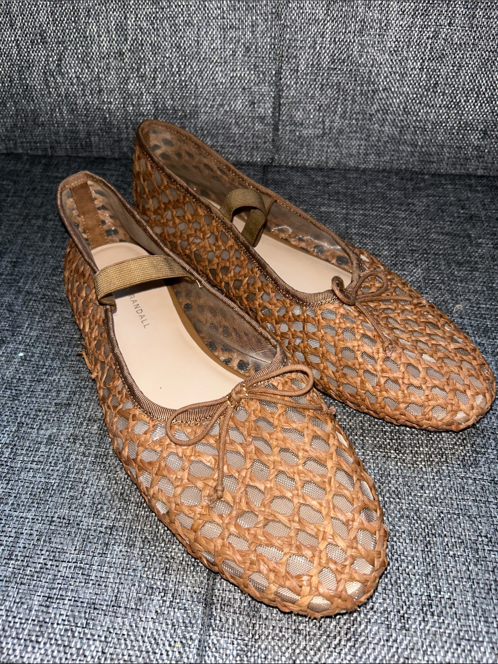 Loeffler Randall LEONIE Woven Cognac Ballet Flats